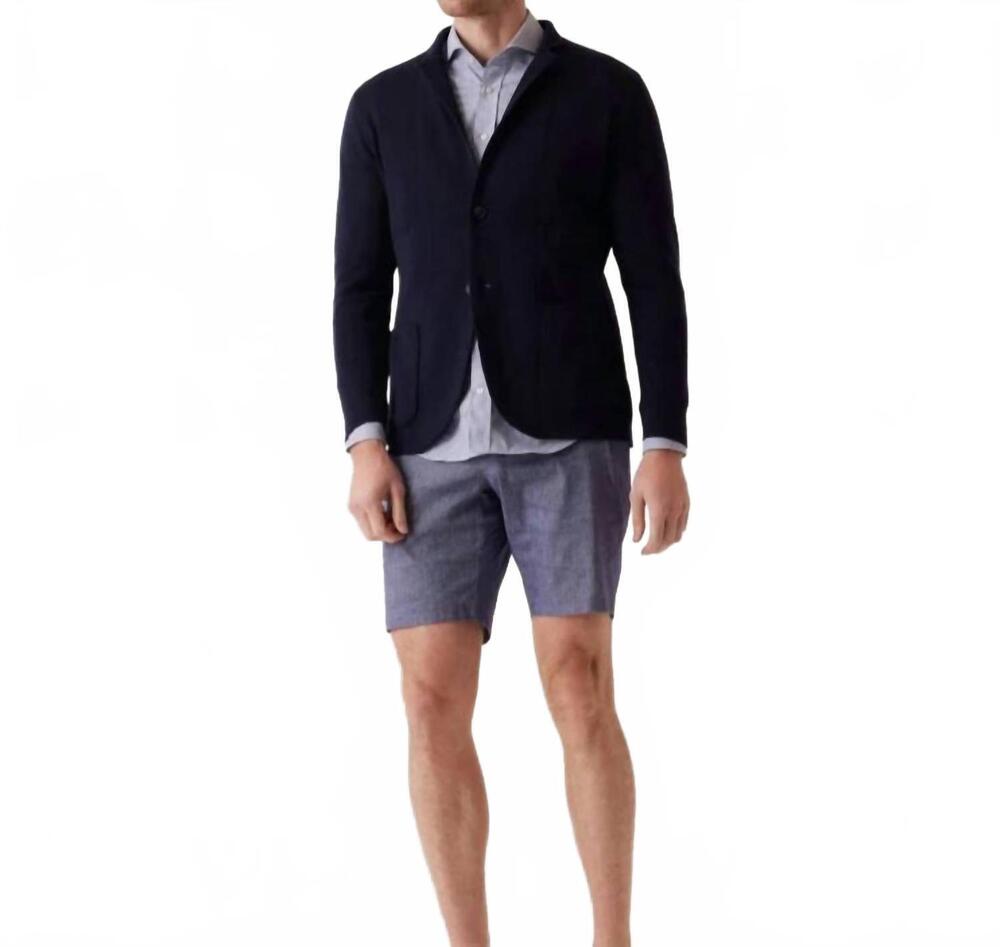 NEW DEKE oasis bermuda lifesync linen shorts in indigo